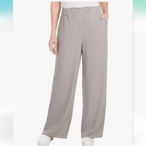 NWT Hilary Radley Women's Wide Leg Crinkle Pants With Elastic waistband Gray M